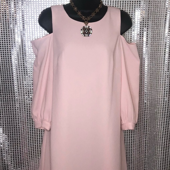 (NWT) #ElizaJ Blush Pink Cold Shoulder Dress - Picture 5 of 8